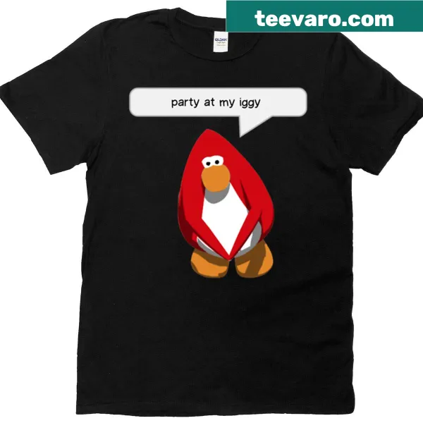 T-shirt featuring 'Party At My Iggy' from Club Penguin