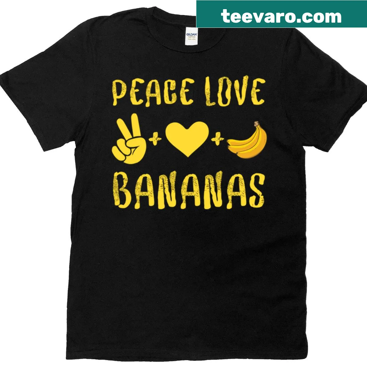 Funny vegan fruit lover t-shirt featuring bananas — on a men's t-shirt