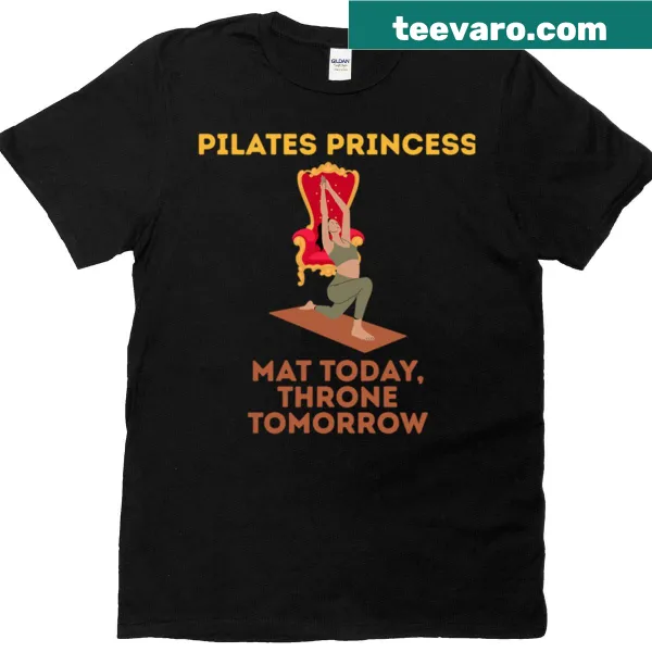 Playful typography t-shirt for Pilates lovers with a fun slogan