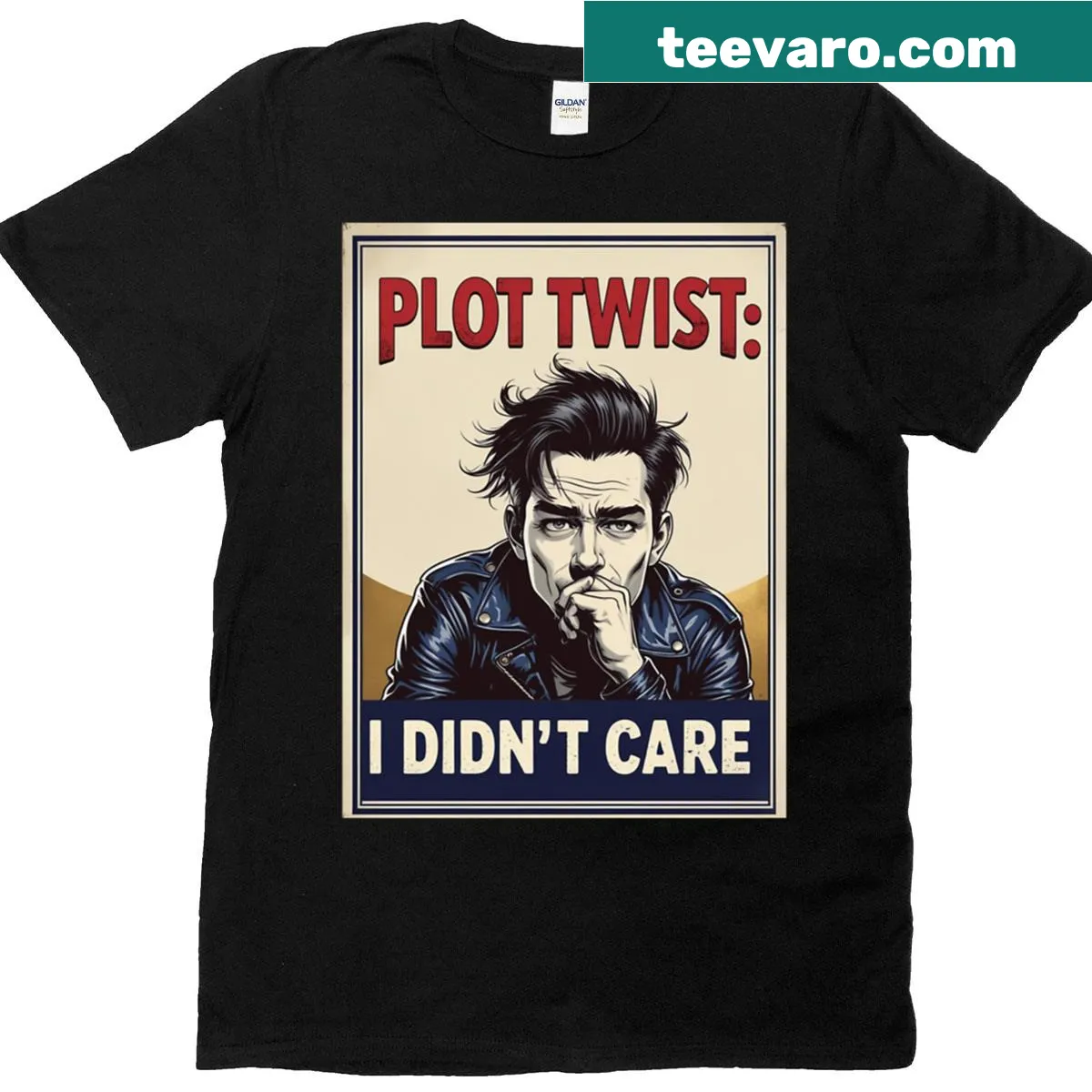 Oversized T-shirt with sarcastic anti-hero meme phrase — on a men's t-shirt