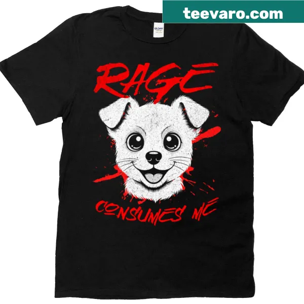 Cute dog graphic t-shirt with paint splatter and humorous text