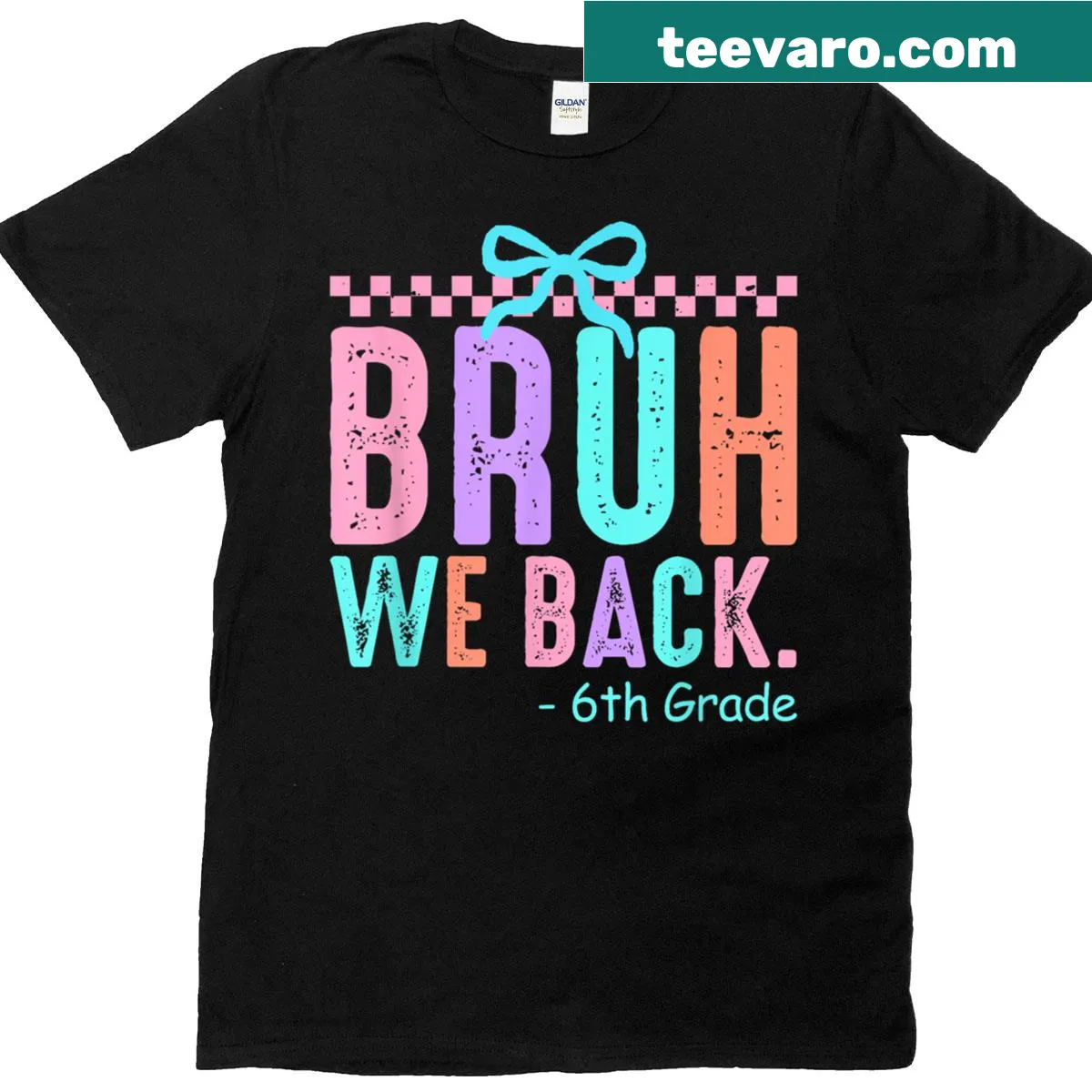 Retro back-to-school graphic t-shirt for sixth graders — on a men's t-shirt