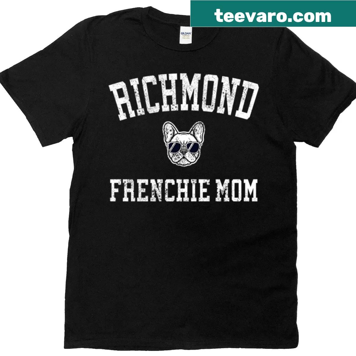French bulldog graphic for Richmond Frenchie Mom t-shirt — on a men's t-shirt