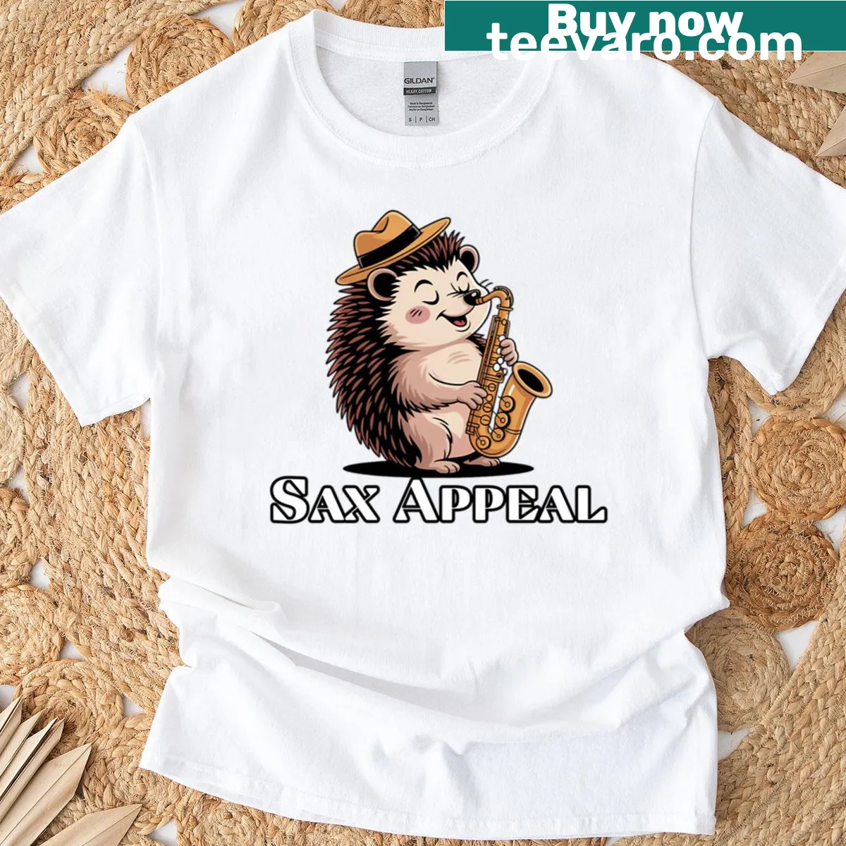 Illustrative saxophone graphic with humorous text for saxophonists — on a men's t-shirt
