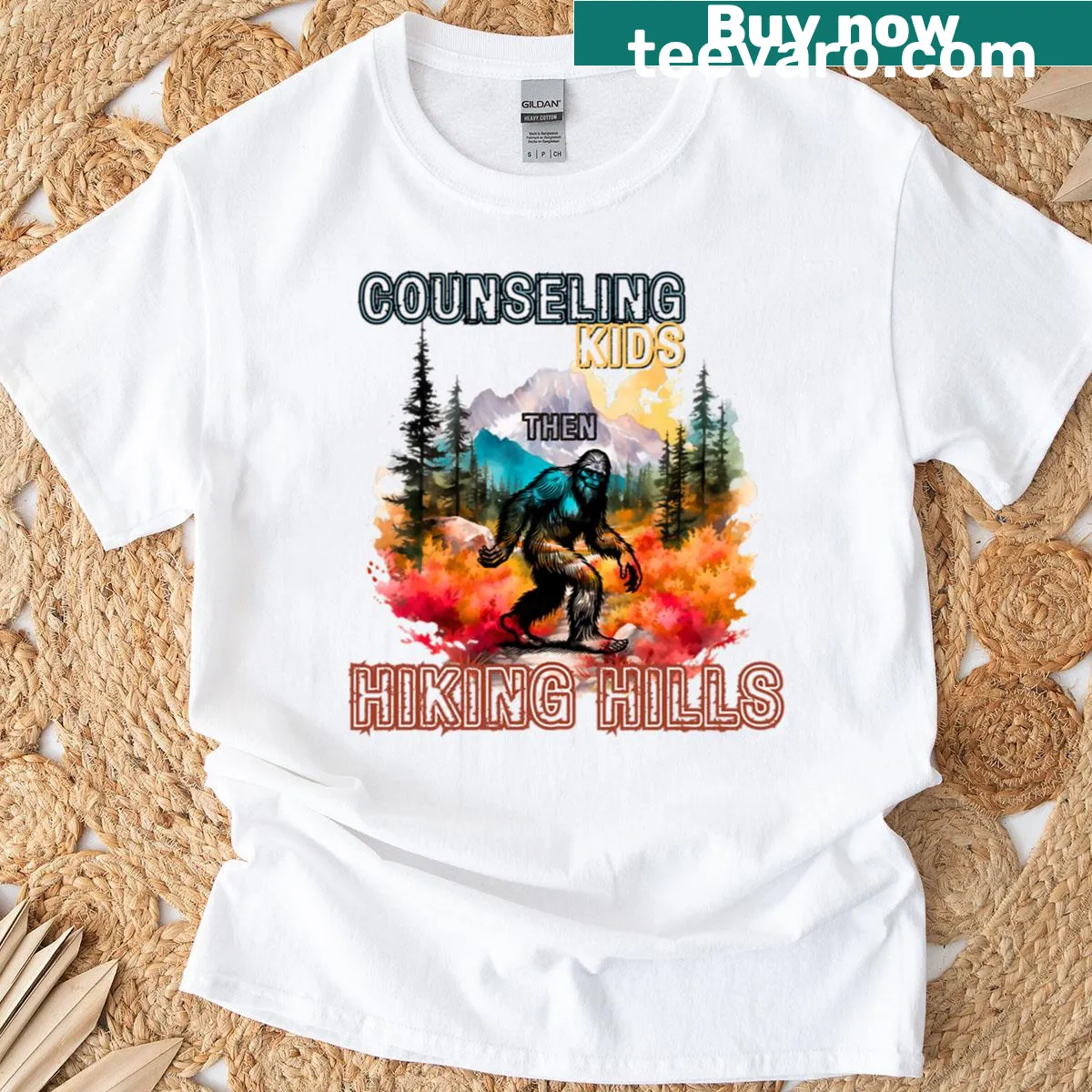 Funny Bigfoot design on an oversized shirt for school counselors — on a men's t-shirt