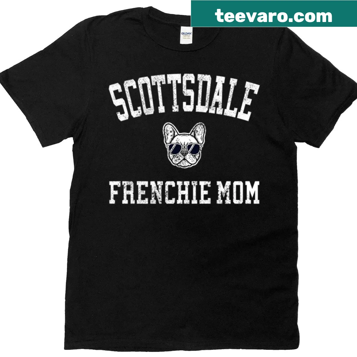 Cute French Bulldog mom t-shirt for Scottsdale dog lovers — on a men's t-shirt