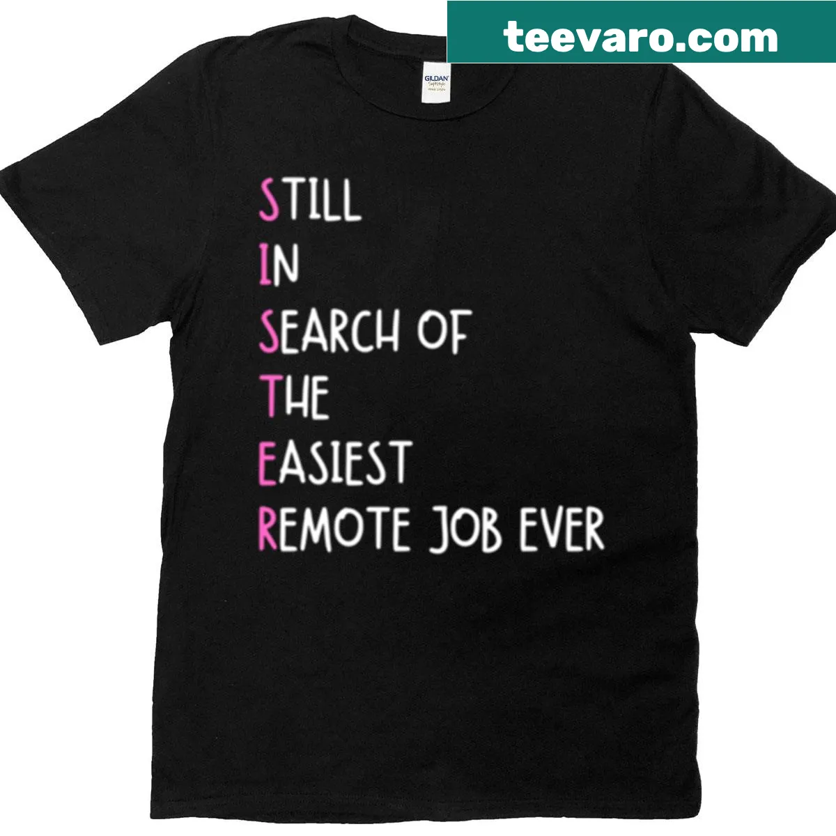 Funny T-shirt with 'Easiest Remote Job Ever' text — on a men's t-shirt