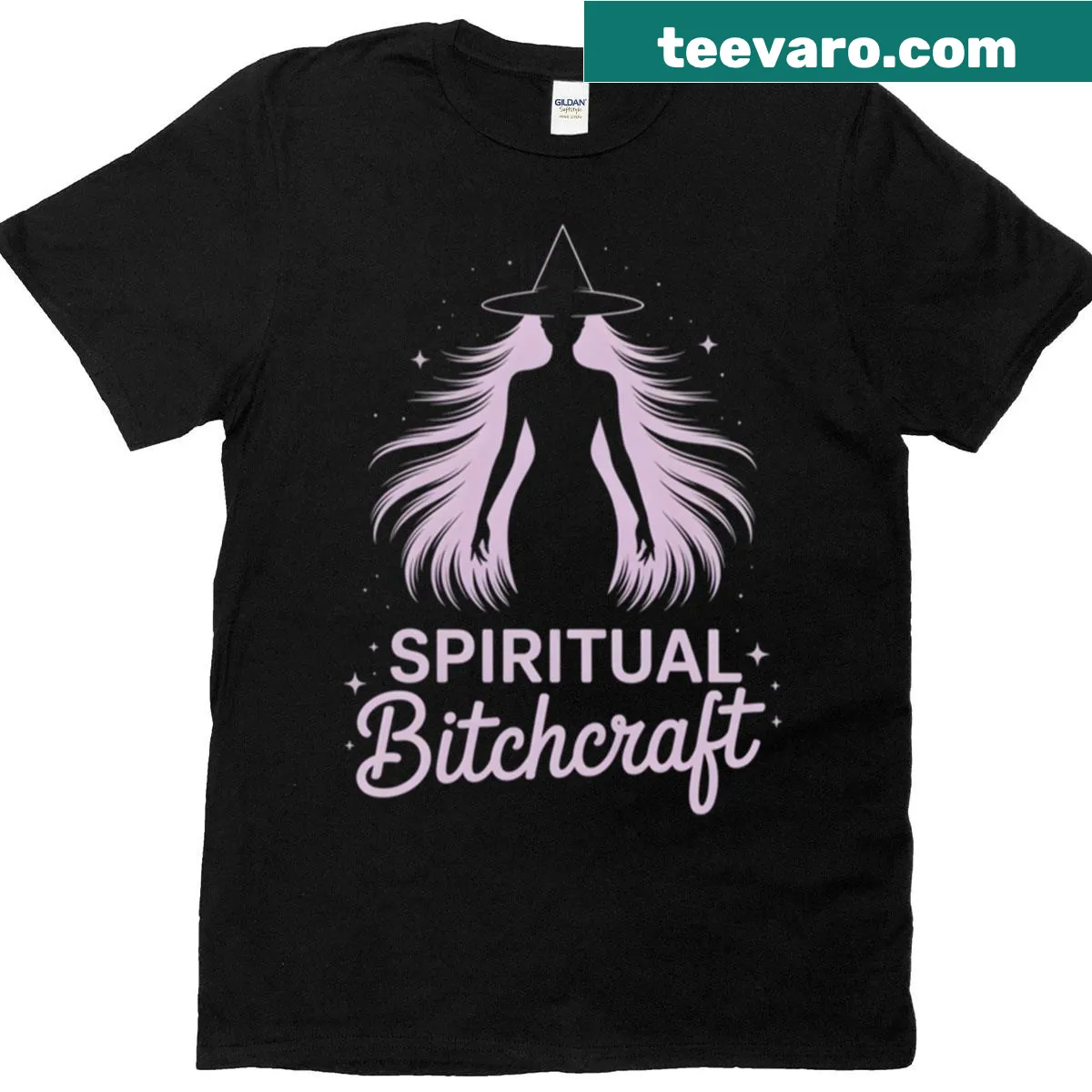 Spiritual-themed T-shirt with playful text design — on a men's t-shirt