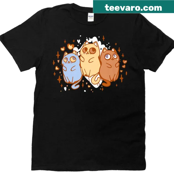 Retro Halloween t-shirt featuring cute spooky cat ghosts