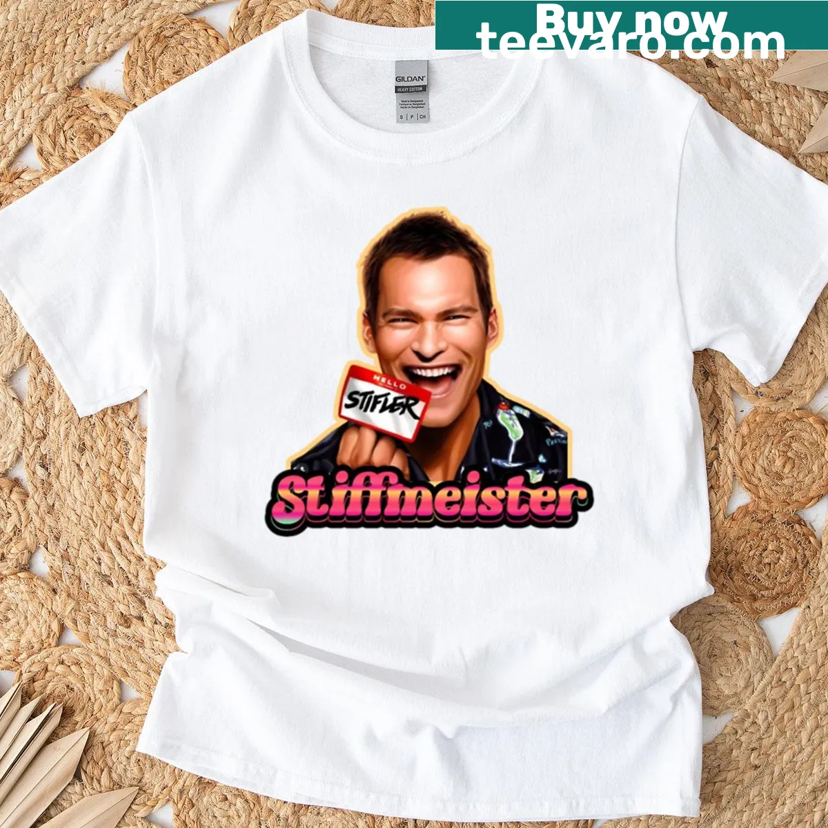 Oversized T-shirt with Stifler vibes parody design — on a men's t-shirt