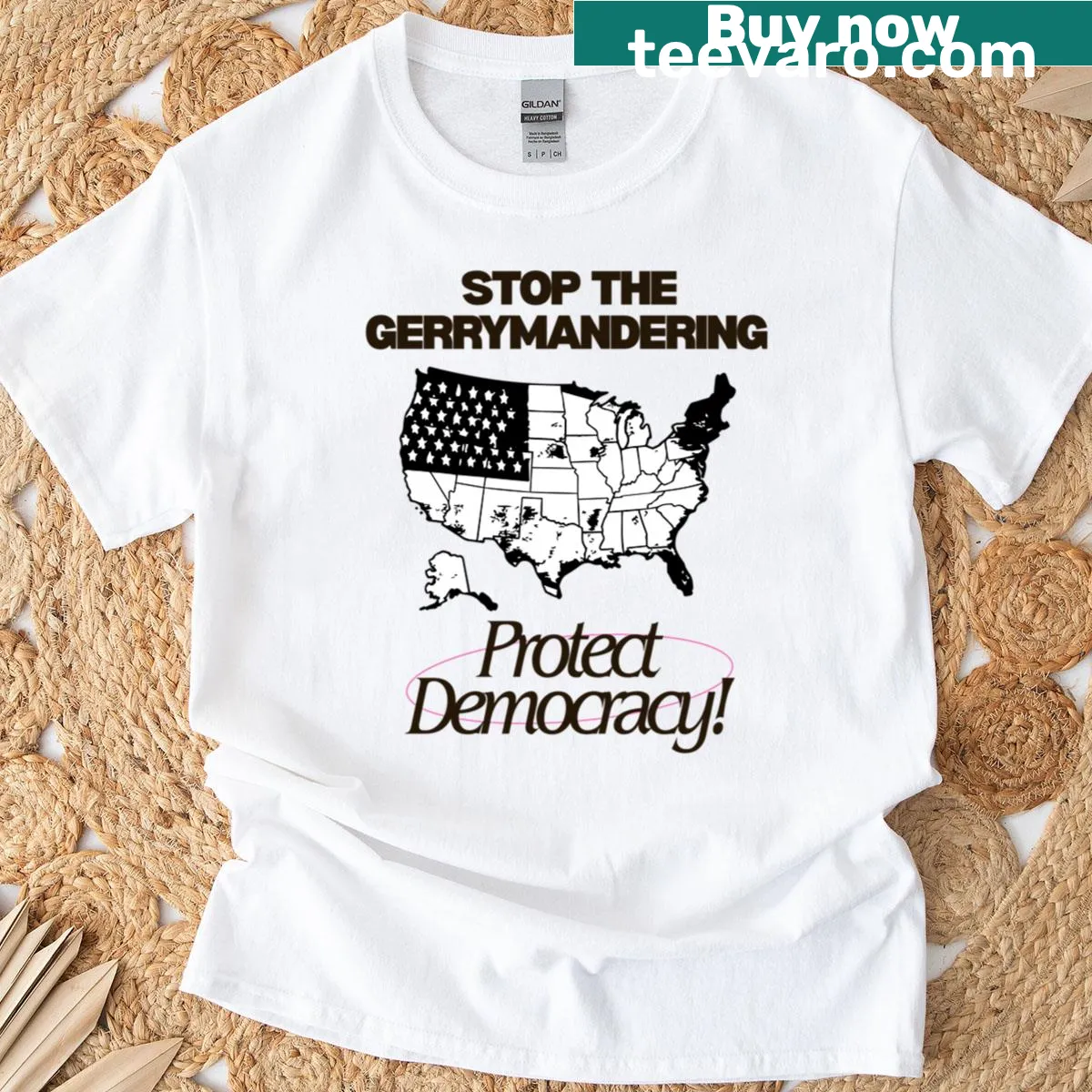 Political activism T-shirt with bold anti-fascism message — on a men's t-shirt