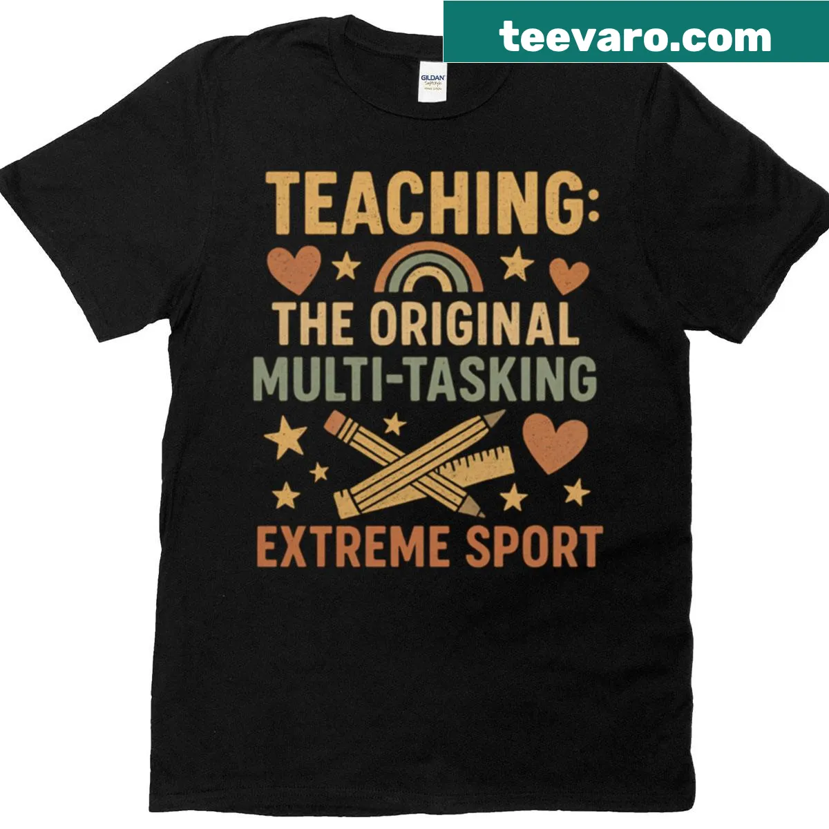 Teacher-themed t-shirt featuring the slogan Teaching The Original Multi-tasking Extreme Sport — on a men's t-shirt