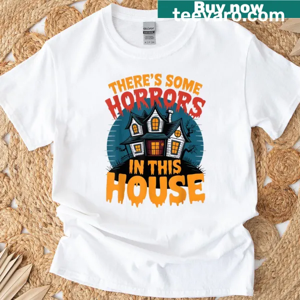 Funny Halloween pumpkin design t-shirt with horror theme
