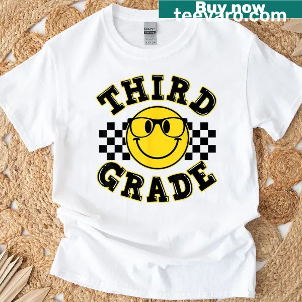 Smiley face graphic back-to-school t-shirt for kids