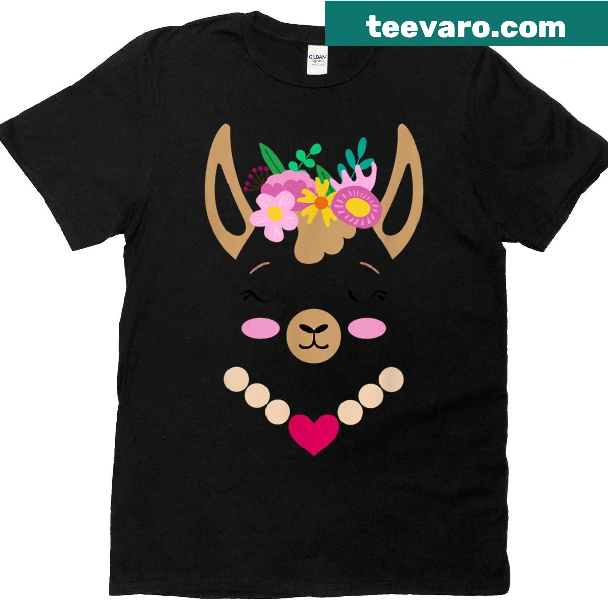 Valentine's Day t-shirt with a llama costume theme — on a men's t-shirt