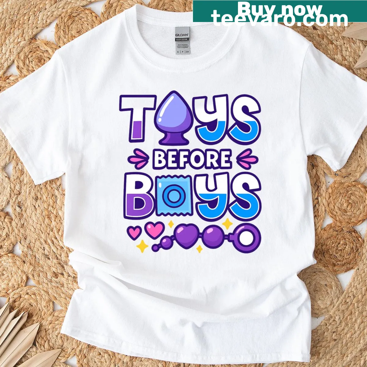 Funny women’s T-shirt with a humorous saying about priorities — on a men's t-shirt