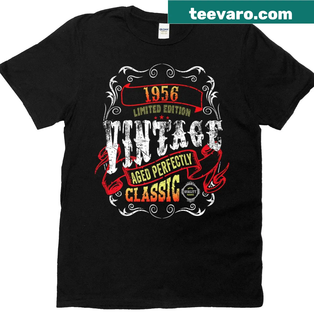 Vintage-style t-shirt for 69th birthday celebration with retro graphics — on a men's t-shirt