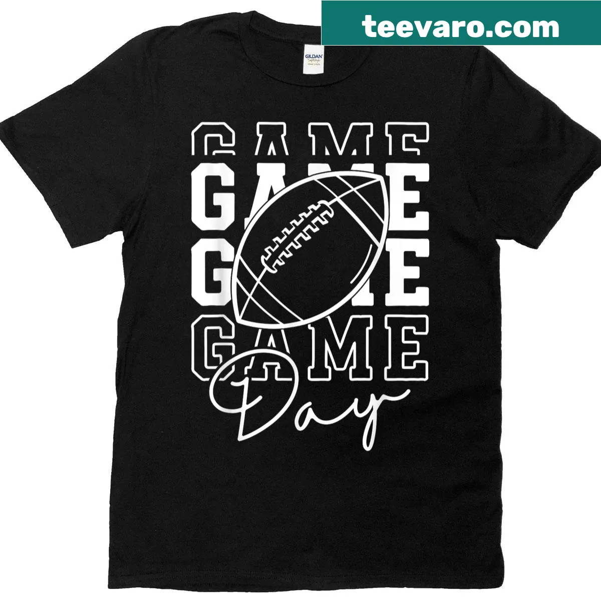 Vintage football-themed T-shirt with humorous text for game day — on a men's t-shirt