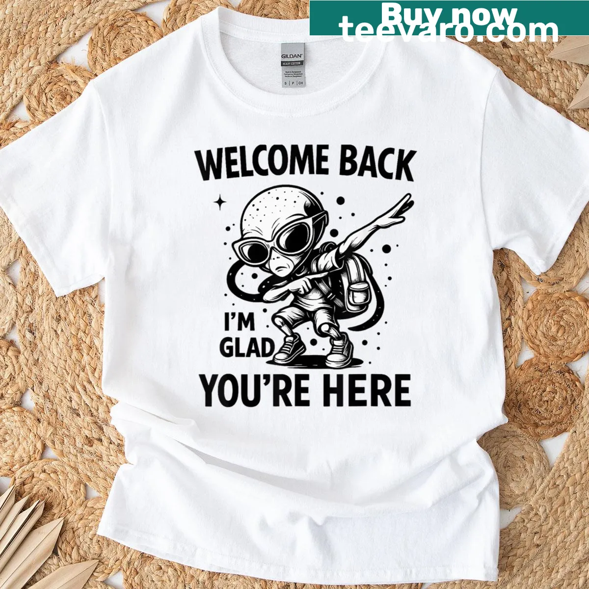 Back to school teacher t-shirt with welcoming message — on a men's t-shirt