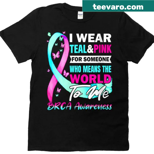 Awareness t-shirt promoting BRCA awareness for breast and ovarian cancer