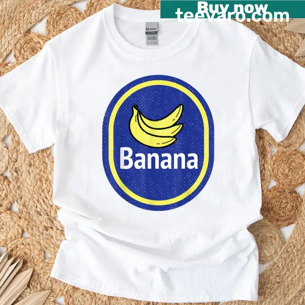 Cartoon banana sticker Halloween costume T-shirt for kids and adults