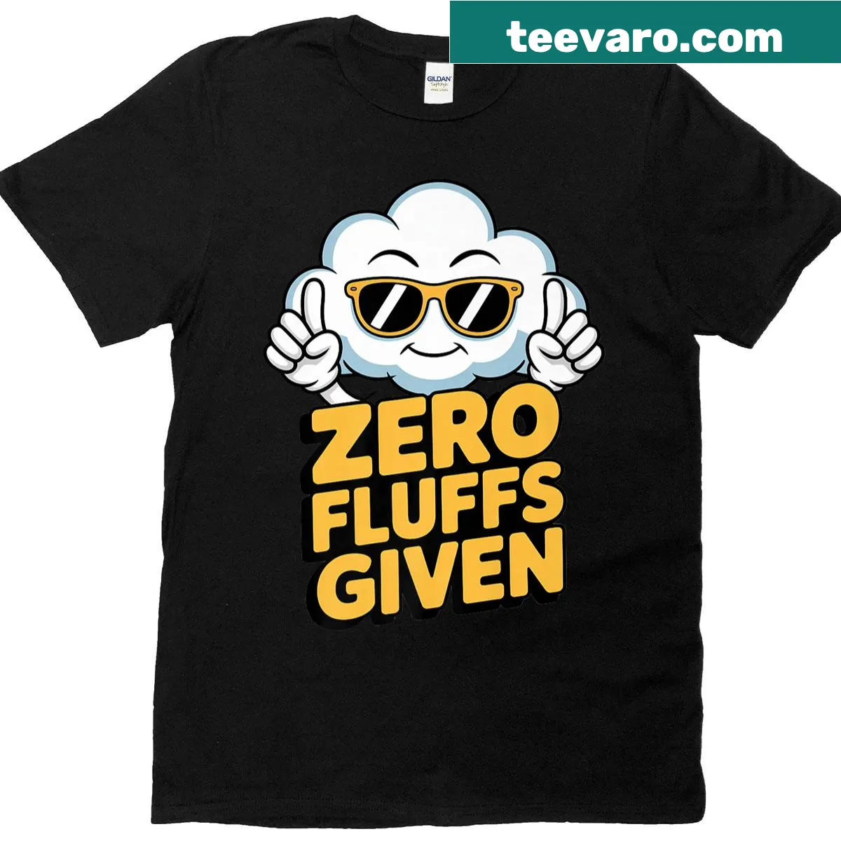 Casual summer T-shirt with a whimsical cloud design featuring fluffs in the sky — on a men's t-shirt