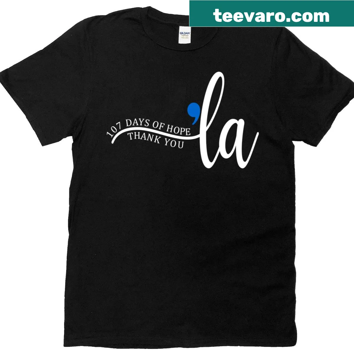 Text t-shirt featuring '107 Days Kamala Harris' — on a men's t-shirt