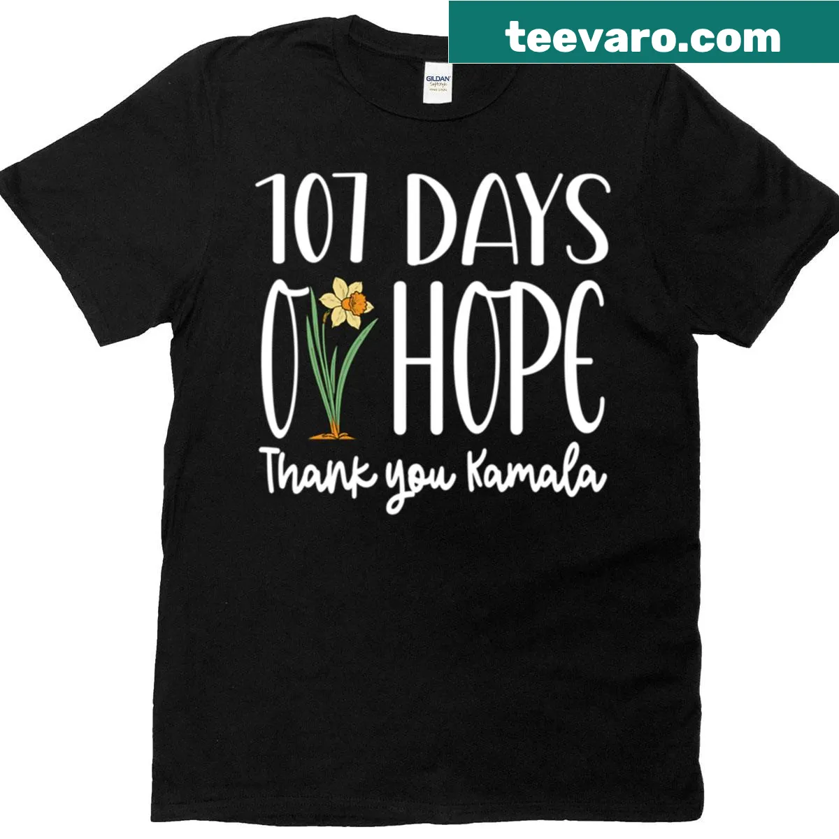 Oversized t-shirt with the phrase '107 Days Of Hope' in bold typography — on a men's t-shirt