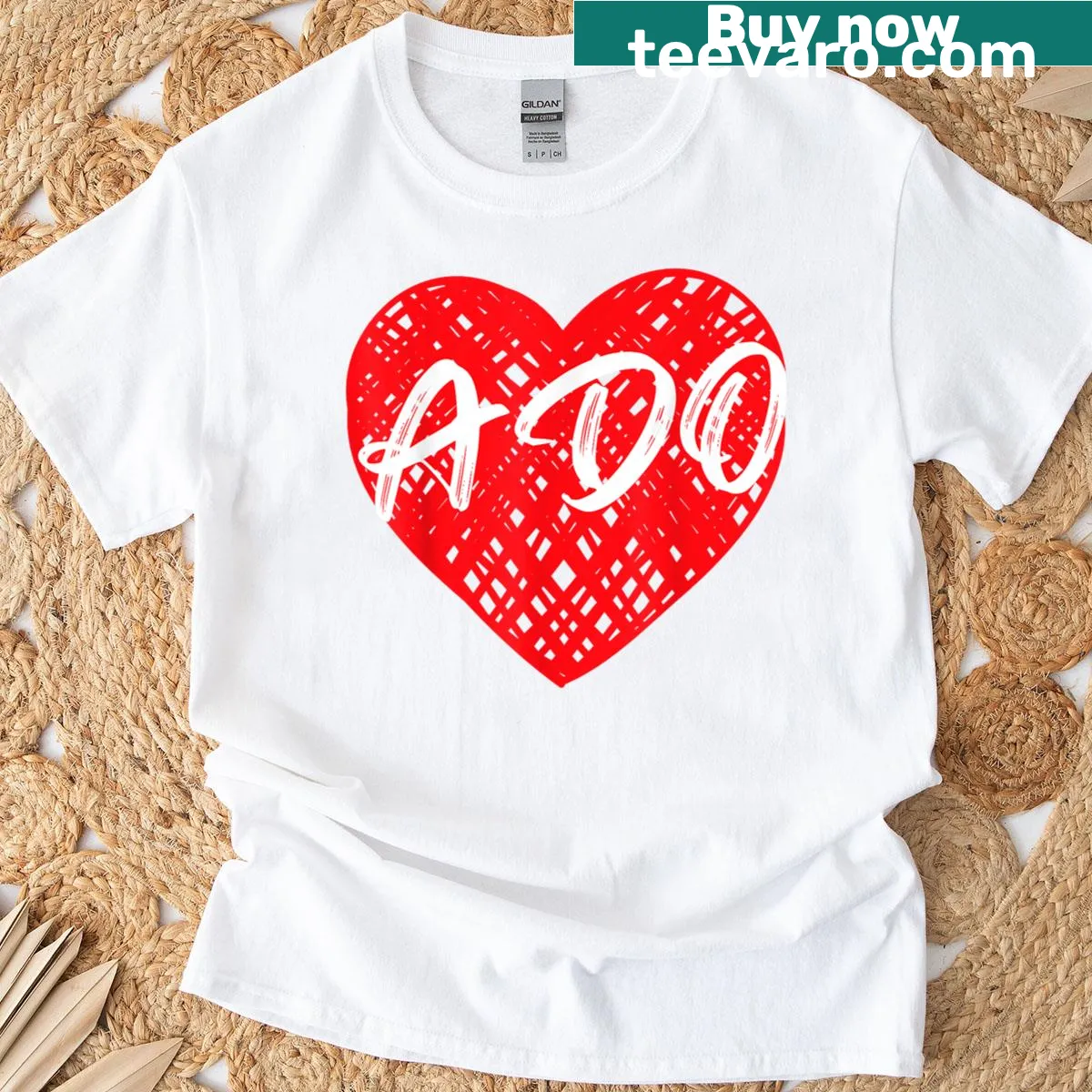 Vintage T-shirt featuring the phrase 'I Love Ado' — on a men's t-shirt