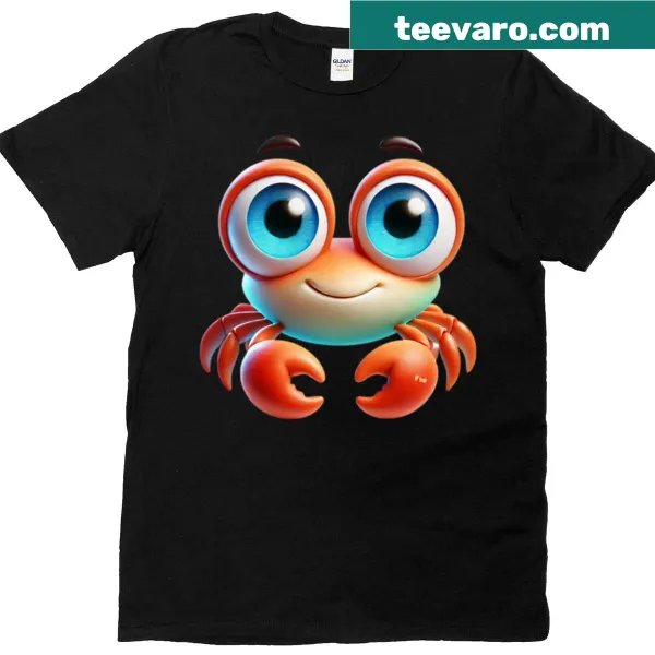 Oversized T-shirt with cute crab illustration