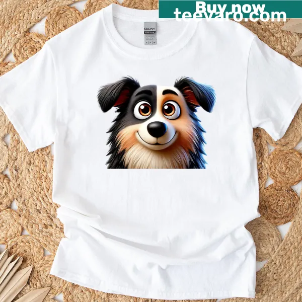 Illustrated T-shirt featuring an adorable Croatian Sheepdog
