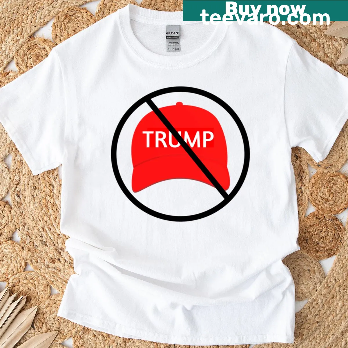 Oversized Anti Trump t-shirt with bold statement design — on a men's t-shirt