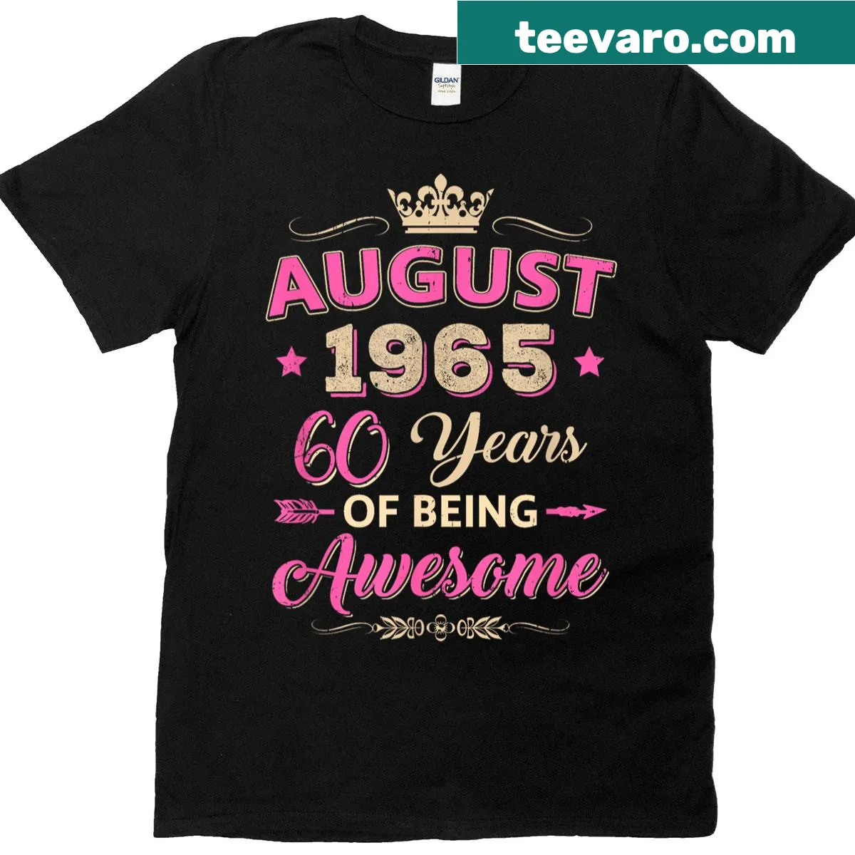 Retro vintage graphic celebrating 60 years of being awesome on a t-shirt — on a men's t-shirt