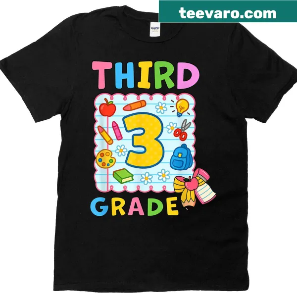First Day of Third Grade t-shirt with playful typography