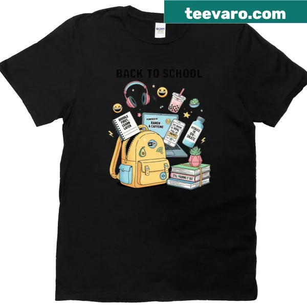 Back To School Essentials t-shirt with school supplies graphic