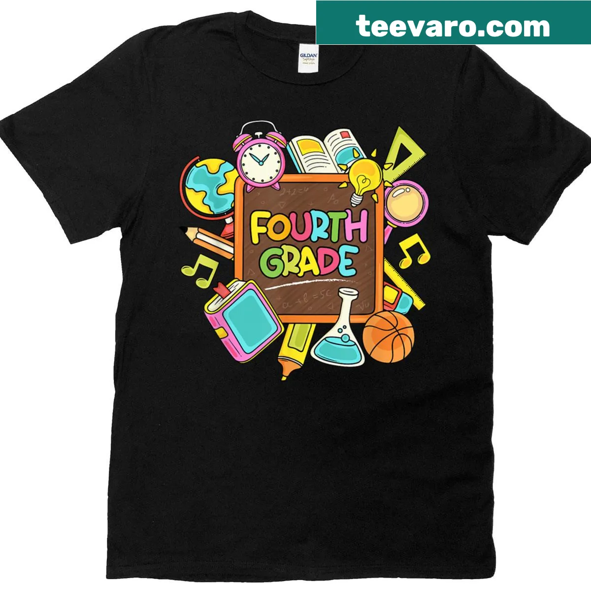 Fourth Grade team T-shirt with 'Hello Fourth Grade' text — on a men's t-shirt