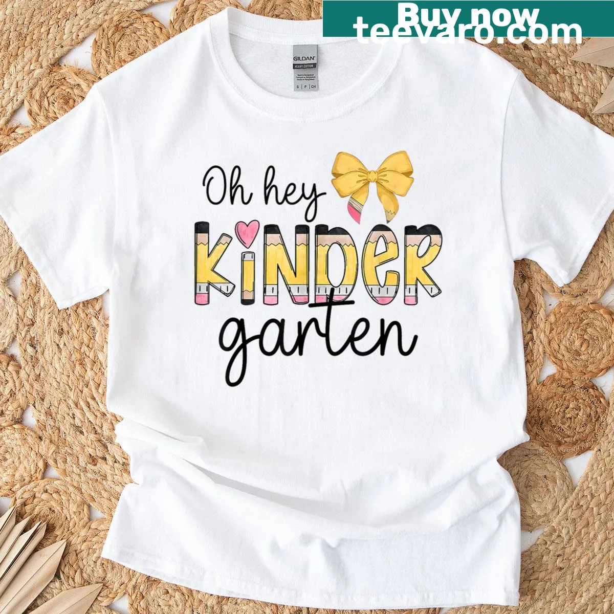 Kindergarten teacher t-shirt with pencil graphics — on a men's t-shirt