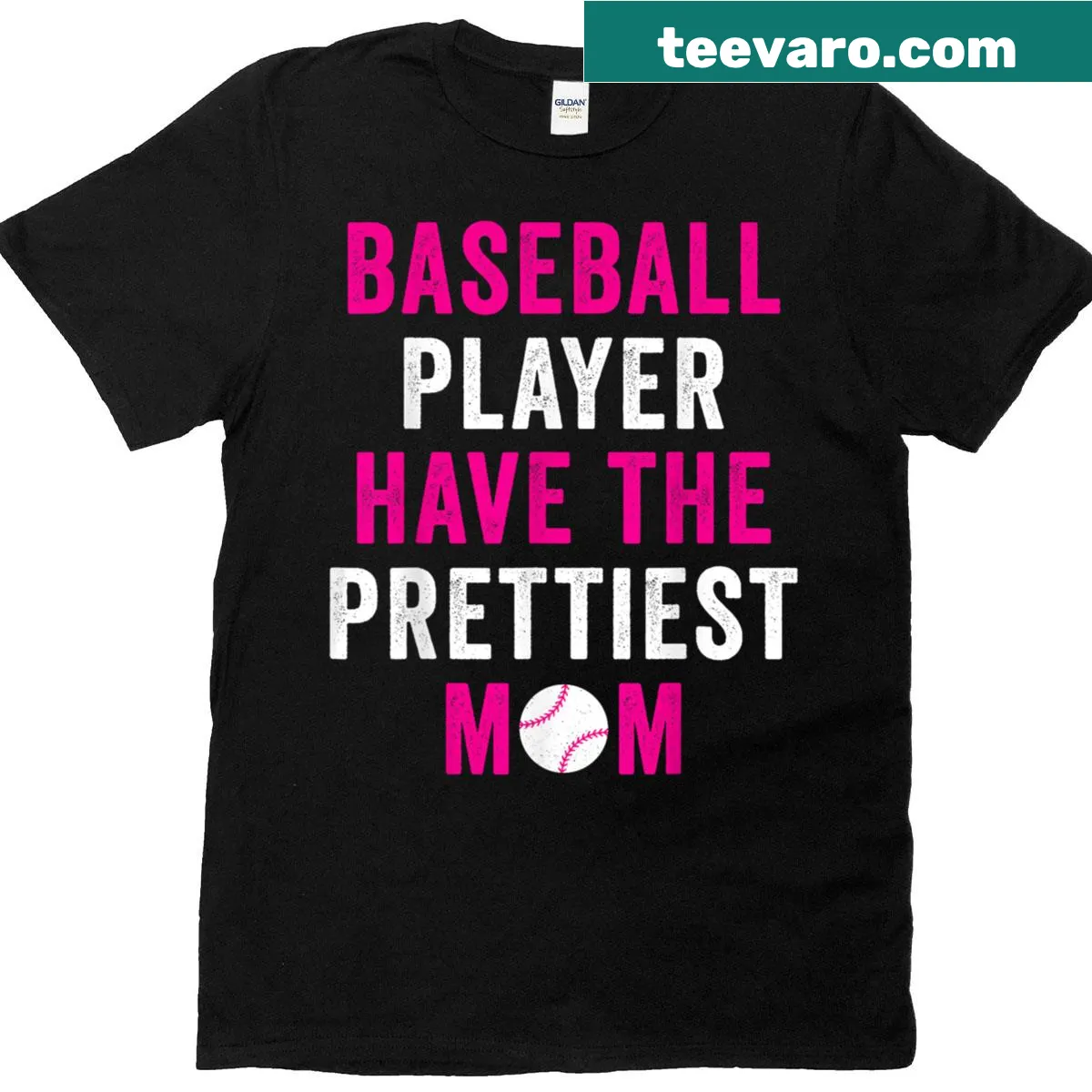 Baseball-themed shirt with text celebrating a player's mom — on a men's t-shirt