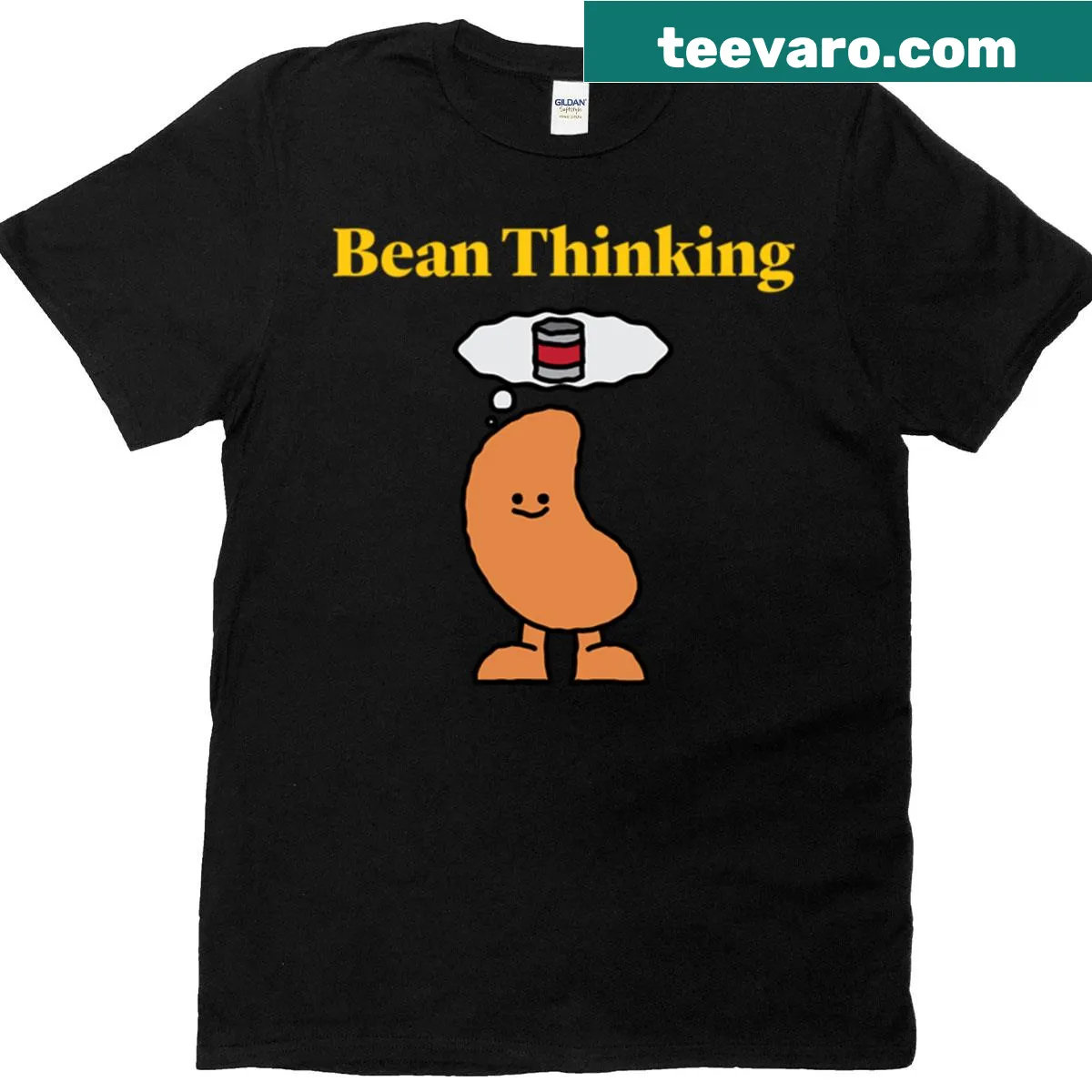 Kawaii beans cartoon graphic on a playful pun t-shirt — on a men's t-shirt