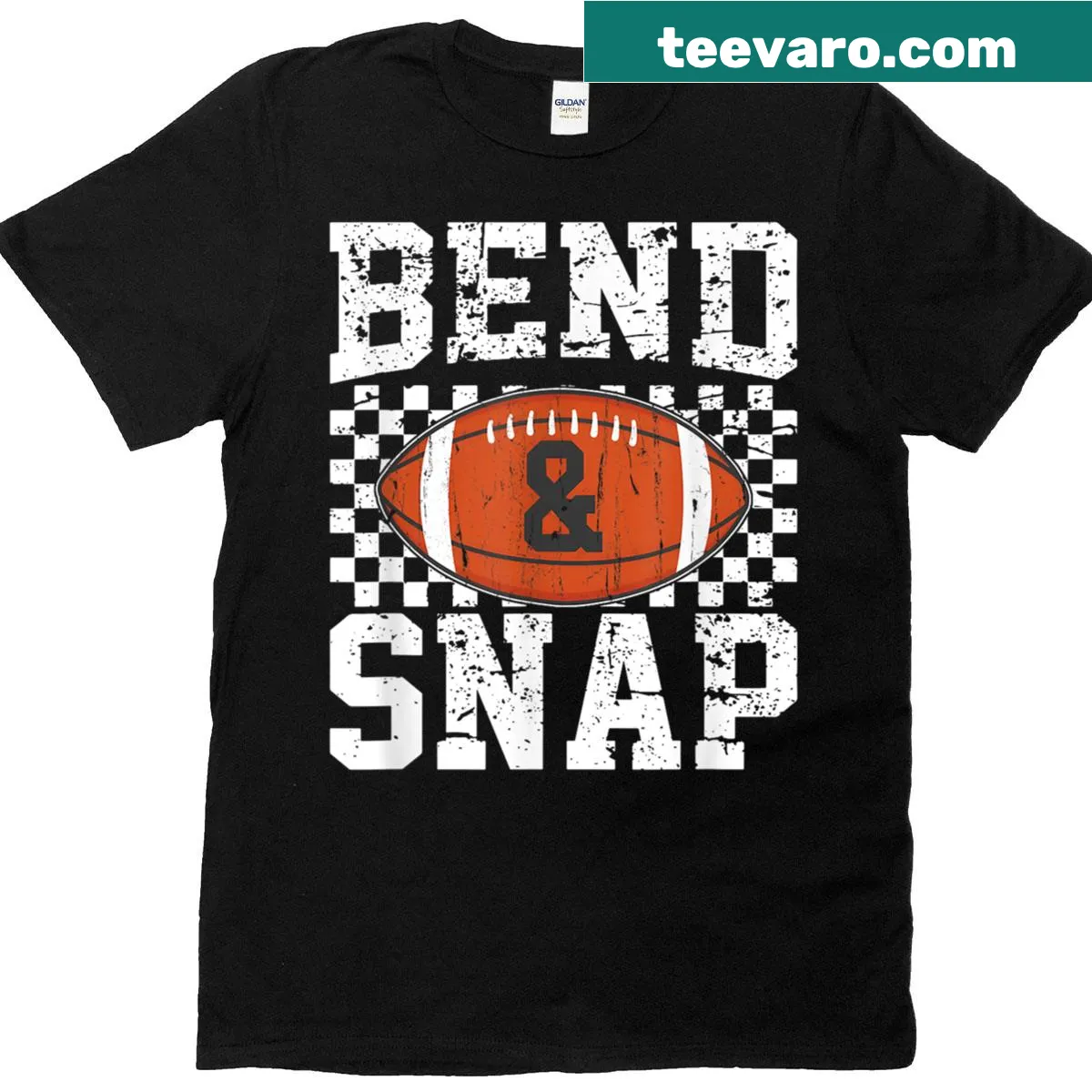 Playful football-themed T-shirt with text — on a men's t-shirt