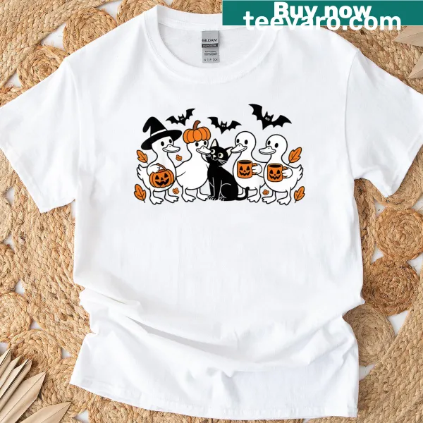 Ghost goose cartoon t-shirt for Halloween