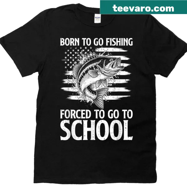 Kid's fishing t-shirt with bass fish graphic and humorous saying