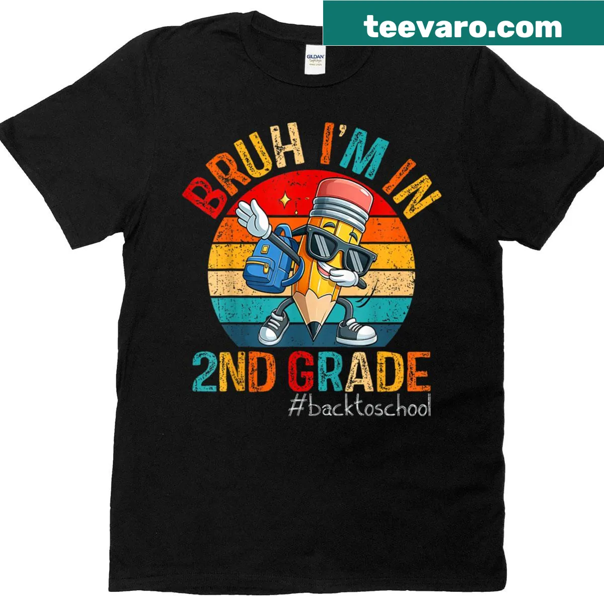 Funny second-grade T-shirt with a dabbing boy graphic — on a men's t-shirt