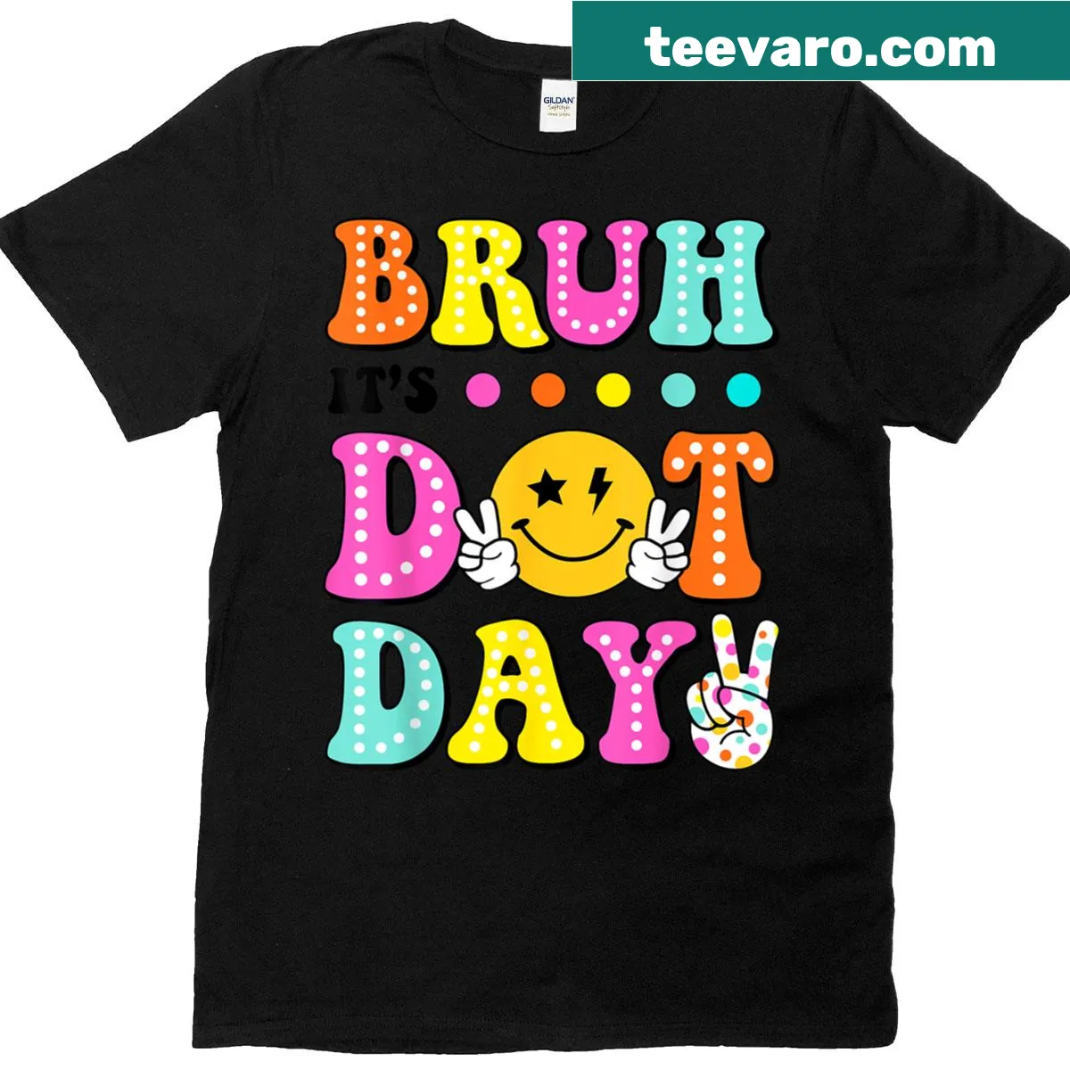 Cute Dot Day themed T-shirt with polka dots for kids — on a men's t-shirt