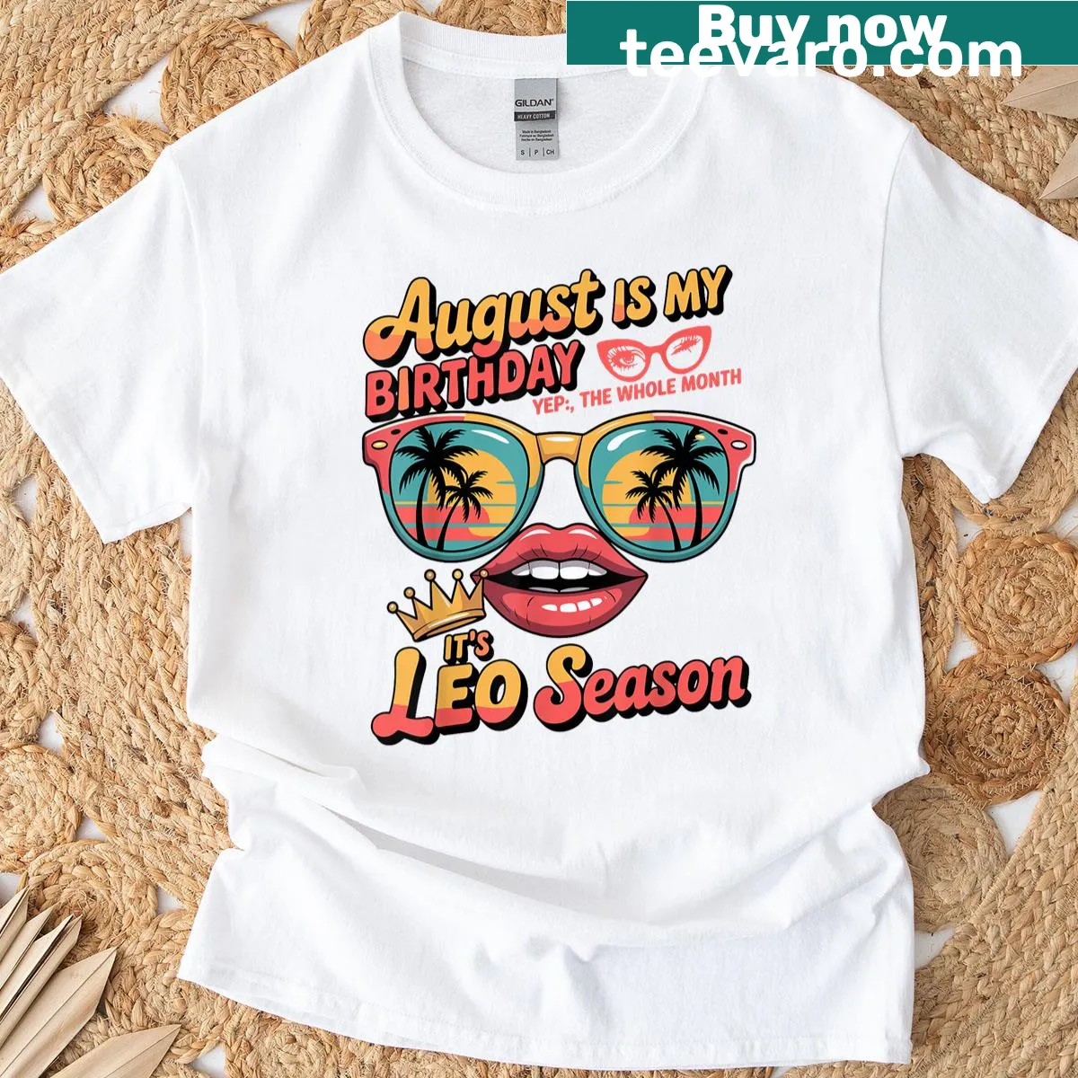Birthday T-shirt for Leo zodiac with humorous text — on a men's t-shirt