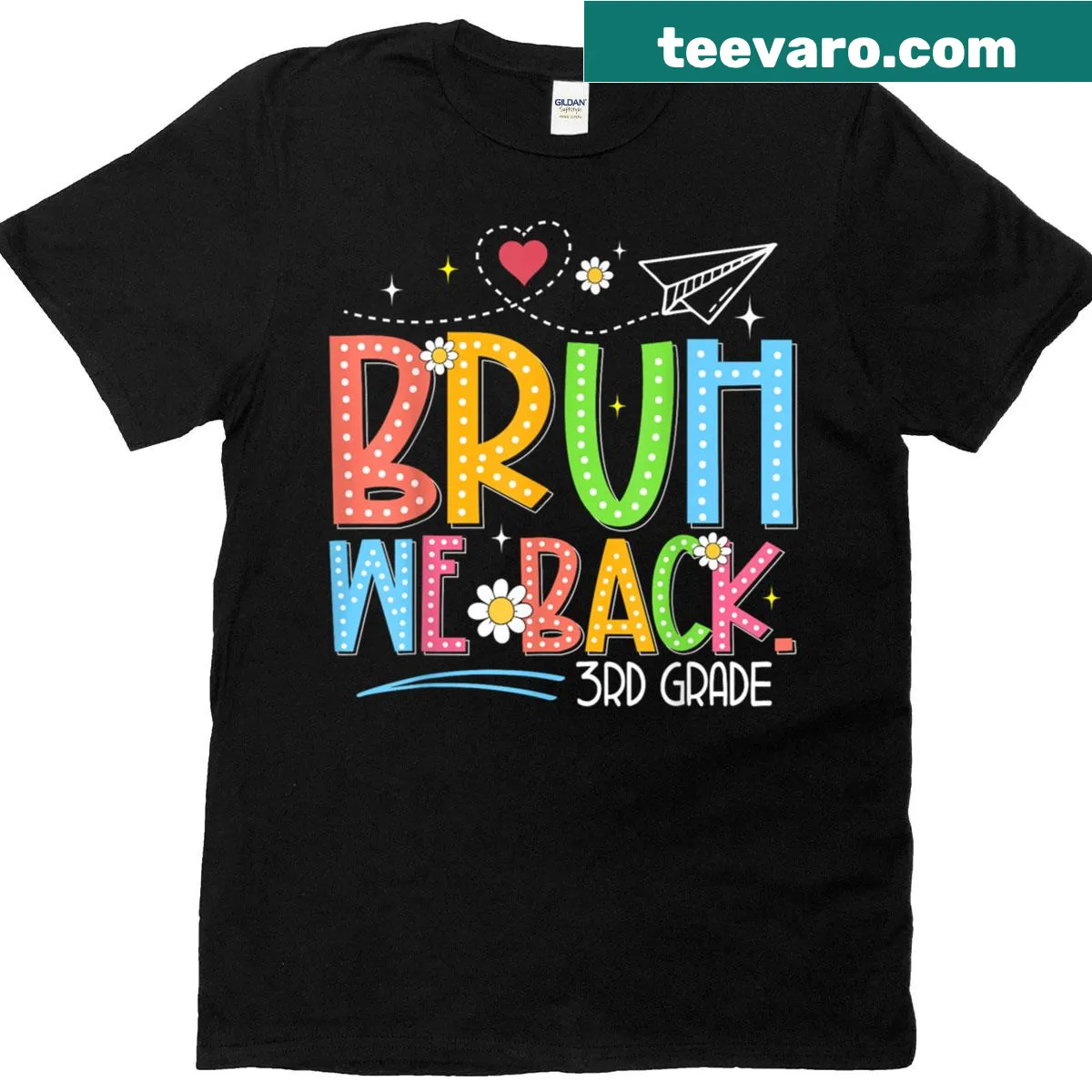 Back to school t-shirt for 3rd graders with fun text — on a men's t-shirt