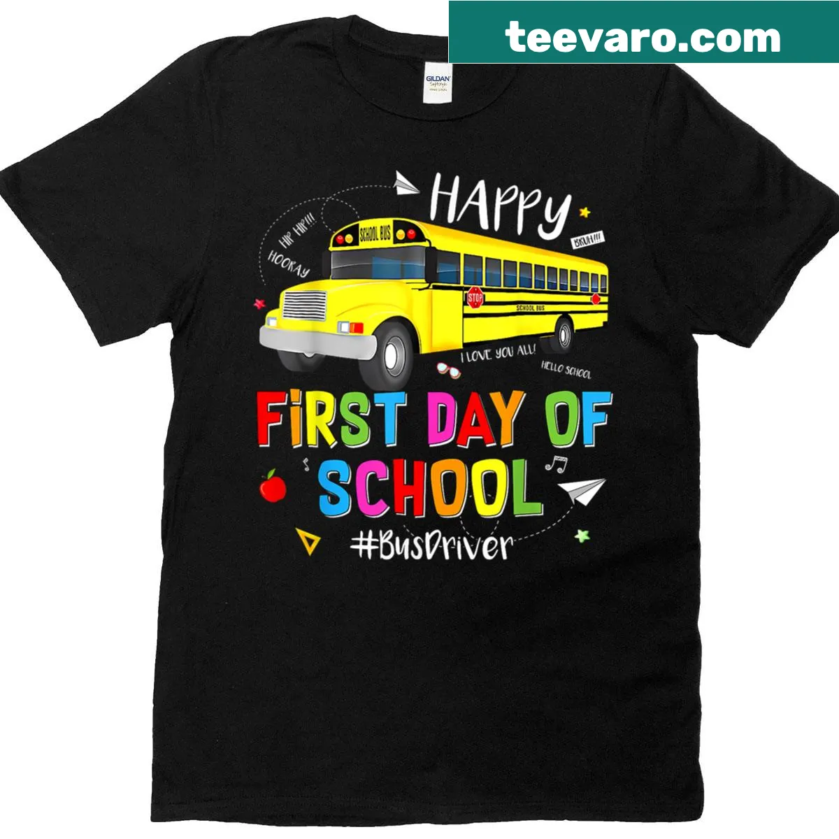 Bus Driver Squad We Back t-shirt with playful typography — on a men's t-shirt