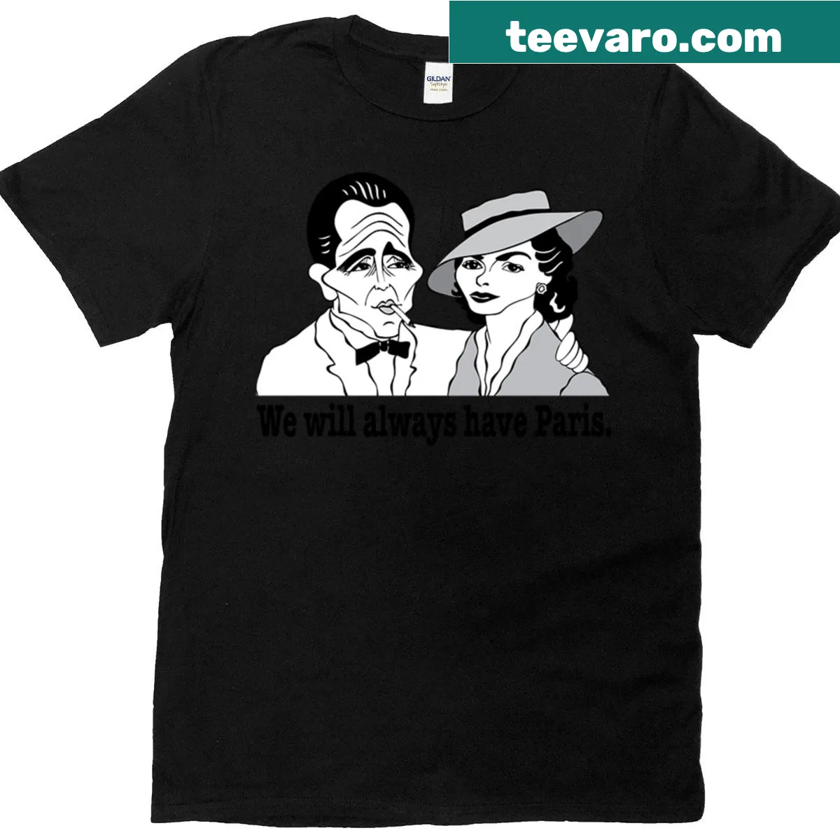 Fan art T-shirt inspired by the classic film Casablanca — on a men's t-shirt
