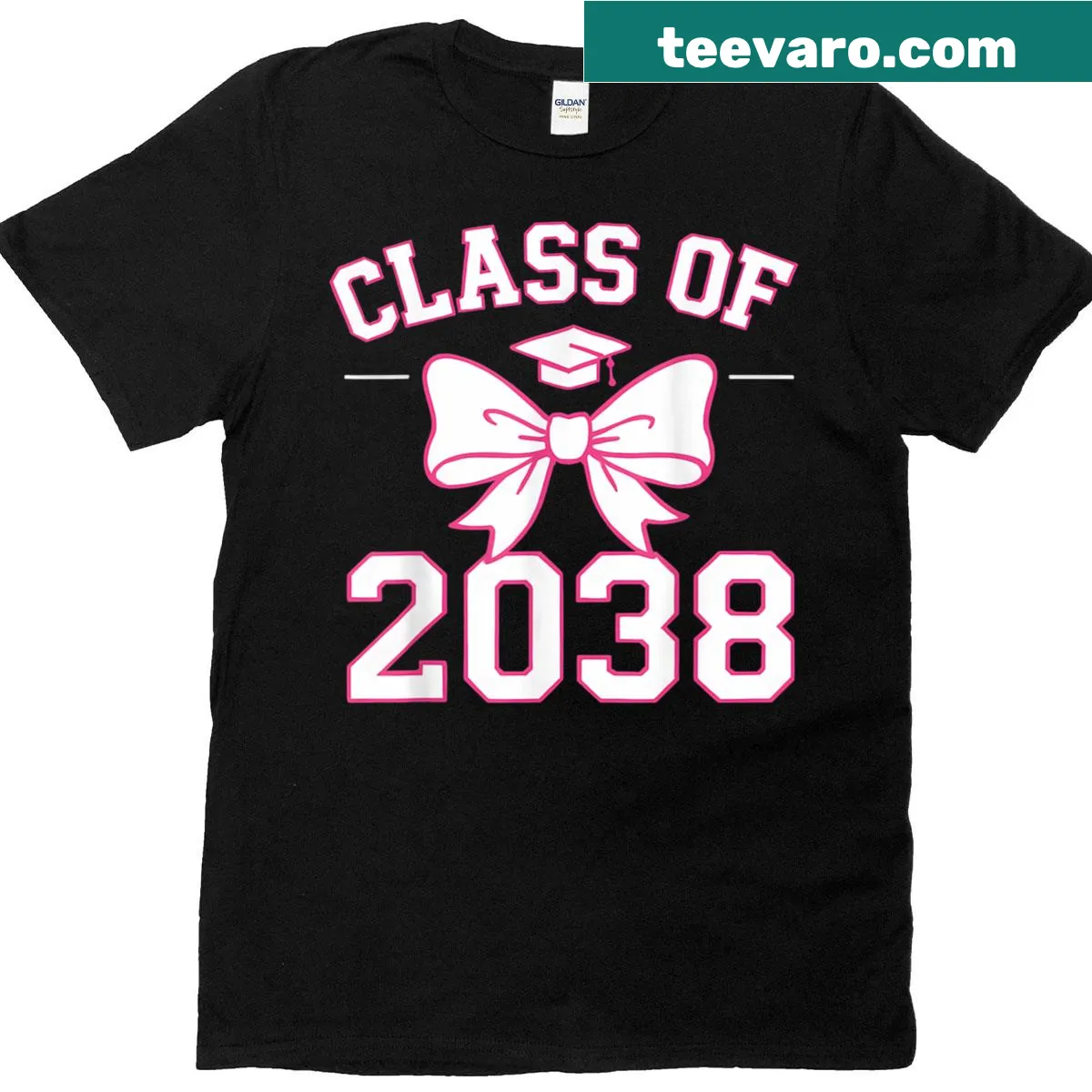 Cute kindergarten-themed T-shirt with pink bow design — on a men's t-shirt