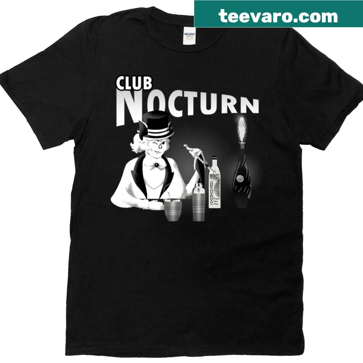 T-shirt featuring food and drinks advertisement illustration — on a men's t-shirt